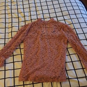 Dusty rose lace with lining dress shirt